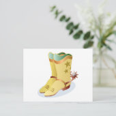 Witte Cowboy Boots met Riding Spurs Briefkaart (Staand voorkant)