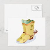 Witte Cowboy Boots met Riding Spurs Briefkaart (Voorkant / Achterkant)