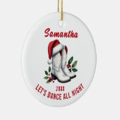 Witte Cowboy Boots Santa Hat Ornament (Rechts)