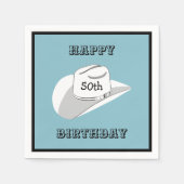 Witte Cowboy pet verjaardag Servet (Voorkant)