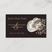 Witte Cowgirl Pet met bloemen bruiloft Visitekaartje (Voorkant)