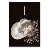 Witte Cowgirl Pet met bloemen Kaart (Achterkant)