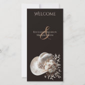 Witte Cowgirl Pet met Bloemen Wedding Programma (Voorkant)