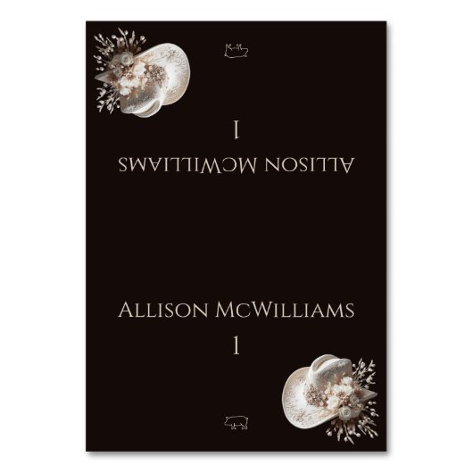 Witte Cowgirl Pet met Flowers Pork icoon Kaart (Voorkant)