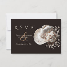 Witte cowgirlhoed met bloemen bruiloft