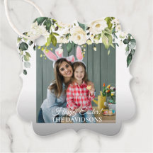 Witte Cream Bloemen Gouden Foto Egg Hunt Pasen