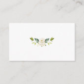 Witte Cream Flowers Gold Baby shower Informatiekaartje (Achterkant)