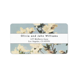 -witte crème Azaleas-retouradreslabels Etiket