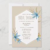 Witte crème blauwe terrarium bloem Bruidsjurk  Kaart (Voorkant)