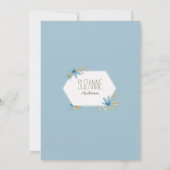 Witte crème blauwe terrarium bloem Bruidsjurk  Kaart (Achterkant)