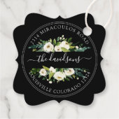 Witte Crème Bloem Retouradres Enveloppe Zegel Bedankjes Labels (Achterkant)