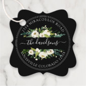 Witte Crème Bloem Retouradres Enveloppe Zegel Bedankjes Labels (Voorkant)