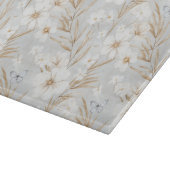 Witte Crème Bloemen Blauwe Vlinders Bruidsdouche Snijplank (Hoek)