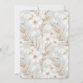 Witte Crème Bloemen Blauwe Vlinders Trouwen Kaart (Achterkant)