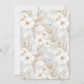 Witte Crème Bloemen Blauwe Vlinders Verjaardag Kaart (Achterkant)