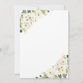 Witte Crème Bloemen Bruiloft Jubileum Kaart (Achterkant)