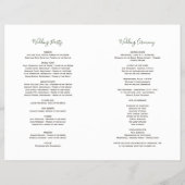 Witte Crème Bloemen Gewei Huwelijksprogramma (Achterkant)