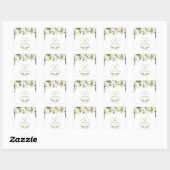 Witte Crème Bloemen Gouden Baby Shower Vierkante Sticker (Vel)