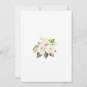 Witte Crème Bloemen Gouden Glitter Frame Bruiloft Kaart (Achterkant)