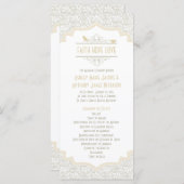 Witte Crème Champagne Kant Vogels Trouwprogramma Programmakaart (Voorkant / Achterkant)