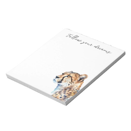 Witte Crème Cheetah Notitieblok (Linkerzijde)