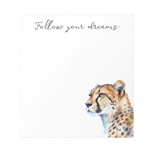 Witte Crème Cheetah Notitieblok (Voorkant)