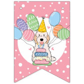 Witte Crème Cockapoo Cavapoo Hond Verjaardagsfeest Vlaggetjes (Eerste vlag)