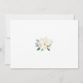 Witte Crème Ivoor Kleur Bloemen- en Groenhuwelijk Kaart (Achterkant)