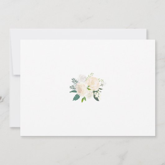 Witte Crème Ivoor Kleur Bloemen- en Groenhuwelijk Kaart (Achterkant)