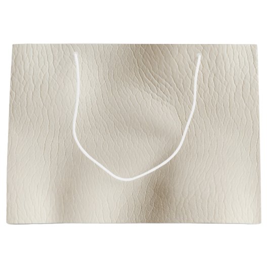 Witte Crème Kunstleer Trouw  Groot Cadeauzakje (Voorkant)