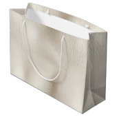 Witte Crème Kunstleer Trouw  Groot Cadeauzakje (Achterkant Gekanteld)