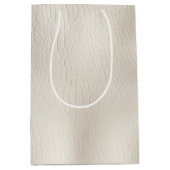 Witte Crème Nep Leer Bruiloft Medium Cadeauzakje (Voorkant)