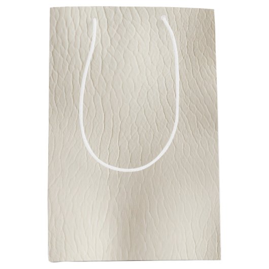 Witte Crème Nep Leer Bruiloft   Medium Cadeauzakje (Voorkant)