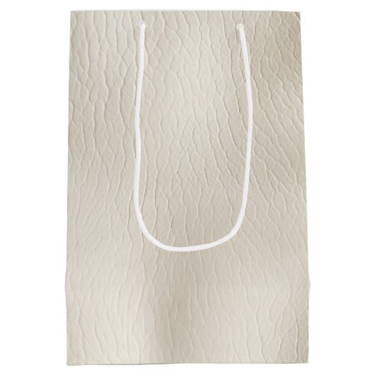 Witte Crème Nep Leer Bruiloft Medium Cadeauzakje (Achterkant)