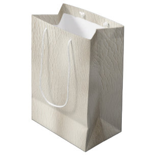 Witte Crème Nep Leer Huwelijk   Medium Cadeauzakje