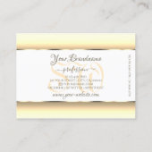 Witte Crème Ombre Initialen Licht Goud Decor Rand Visitekaartje (Achterkant)