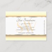 Witte Crème Ombre Monogram Licht Goud Decor Rand Visitekaartje (Achterkant)