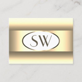 Witte Crème Ombre Monogram Licht Goud Decor Rand Visitekaartje