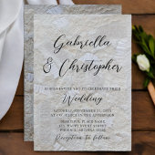 Witte crème patroon zwarte kalligrafie trouw  kaart