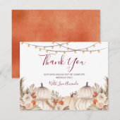 Witte Crème Pompoen Bloem Bruiloft & Baby Shower Bedankkaart (Voorkant / Achterkant)