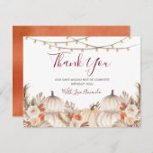 Witte Crème Pompoen Bloemige Bruiloft & Baby Showe Bedankkaart (Voorkant / Achterkant)