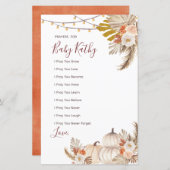 Witte Crème Pompoen Liefde Gebeden voor Baby Bord (Voorkant / Achterkant)