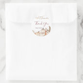 Witte Crème Pompoen Rustieke Bloemige Bedankt Ronde Sticker (Tas)