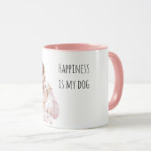 Witte Crème Puppy Hond Moeder Roze Mok (Voorkant rechts)