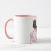 Witte Crème Puppy Zwarte Dame Hond Moeder Mok (Links)