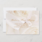 Witte crème rozen 50ste huwelijksverjaardag kaart (Achterkant)