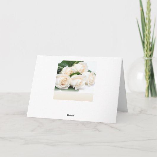 Witte crème rozen. Bedankt Moeder voor mijn trouwe (Achterkant)