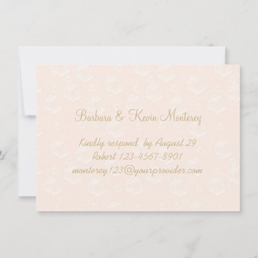 Witte crème rozen, harten 50ste huwelijksjubileum kaart (Achterkant)