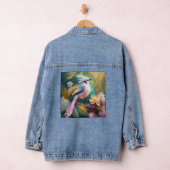 Witte Crested Blush Tail Jay Fantasy Bird Denim Jacket (Hangar)