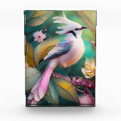 Witte Crested Blush Tail Jay Fantasy Bird Fotoblokken (Voorkant)